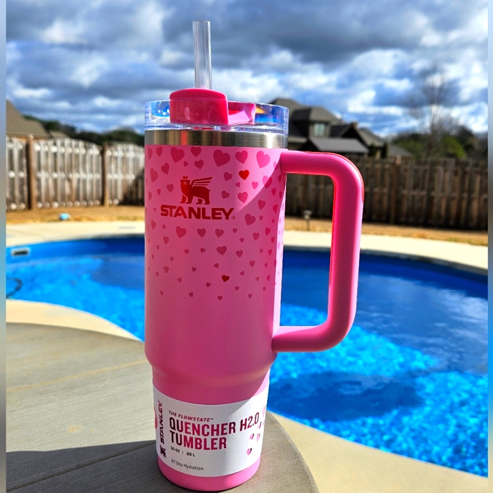 NWT Stanley 30oz Sweet Hearts Pink Valentines Day Flowstate H20 Quencher…